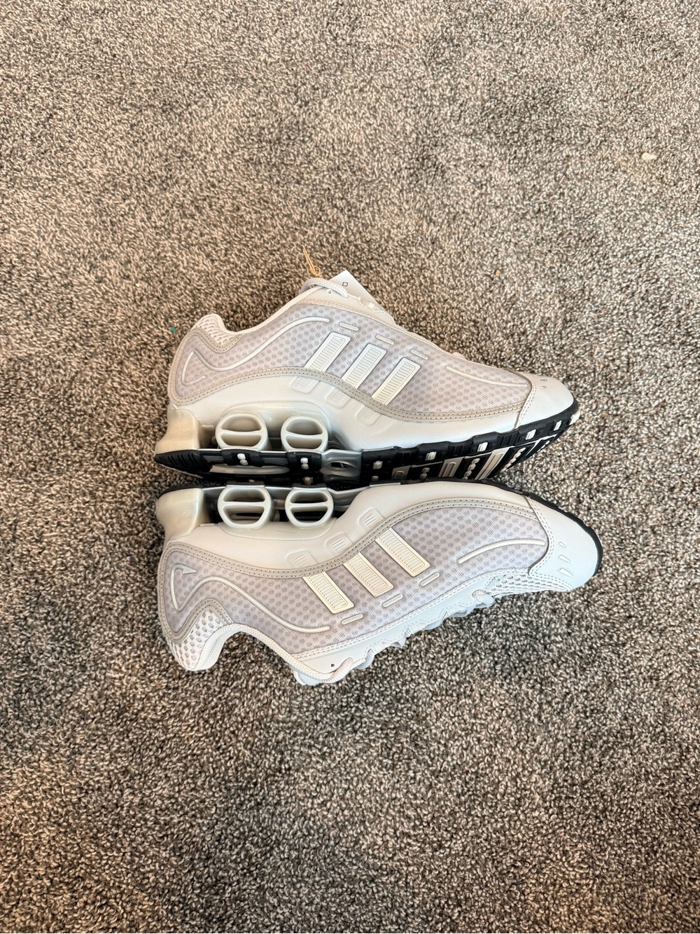 adidas Megaride 01 White and Light Gray Shock-Absorbent Running Sneakers - Picture 4 of 8